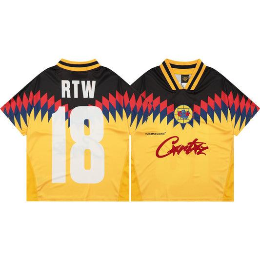 T-shirt à manches courtes en jersey de football Corteiz Club RTW - JAUNE