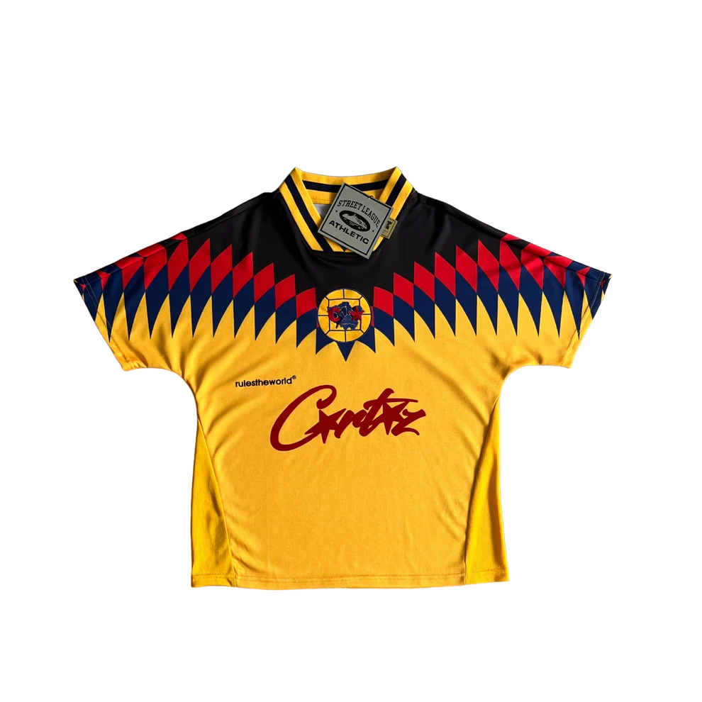 Corteiz Club RTW Football Jersey T-shirt Short Sleeve Tee - YELLOW