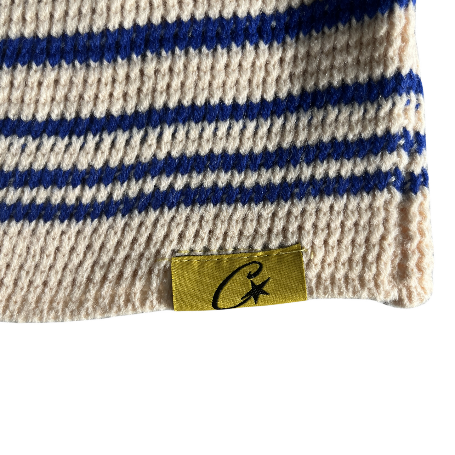 Corteiz Bonnet Au Crochet Bonnet À Tricoter Bonnet Chaud Chapeau Froid - Crème/Bleu