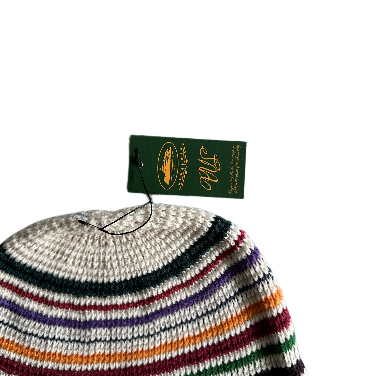 Corteiz Crochet Beanie Knitting Warm Cap Striped Cold Hat - Beige/Black