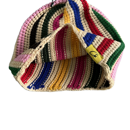 Corteiz Crochet Beanie Knitting Warm Cap Striped Cold Hat - Rainbow colors