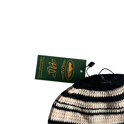 Corteiz Crochet Beanie Knitting Warm Cap Striped Cold Hat - Beige/Multicolor
