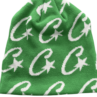 Corteiz Cstarz Monogram Alcatraz Beanie Knitting Warm Cap Demon Printed Cold Hat - Grey