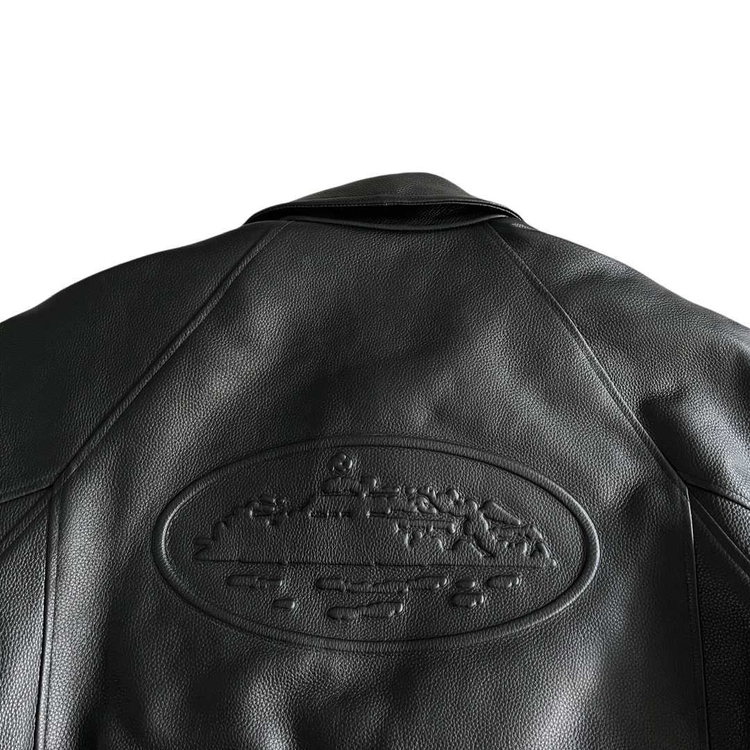 Corteiz DA Skydive Leather Jacket - Black - Hipstersbuy