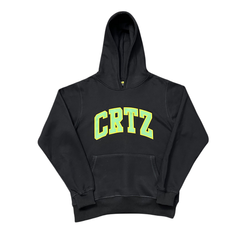 Corteiz Dropout Hoodie And Pants Trousers Tracksuits Alphabet Set - BLACK/GREEN