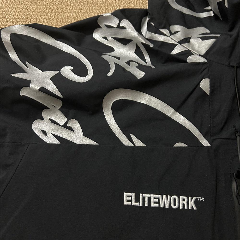 Corteiz Elitework Waterproof Jacket Windbreaker - BLACK