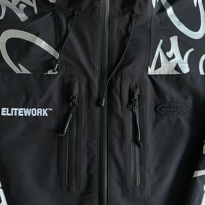 Corteiz Elitework Waterproof Jacket Windbreaker - BLACK