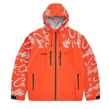 Corteiz Elitework Waterproof Jacket Windbreaker - ORANGE