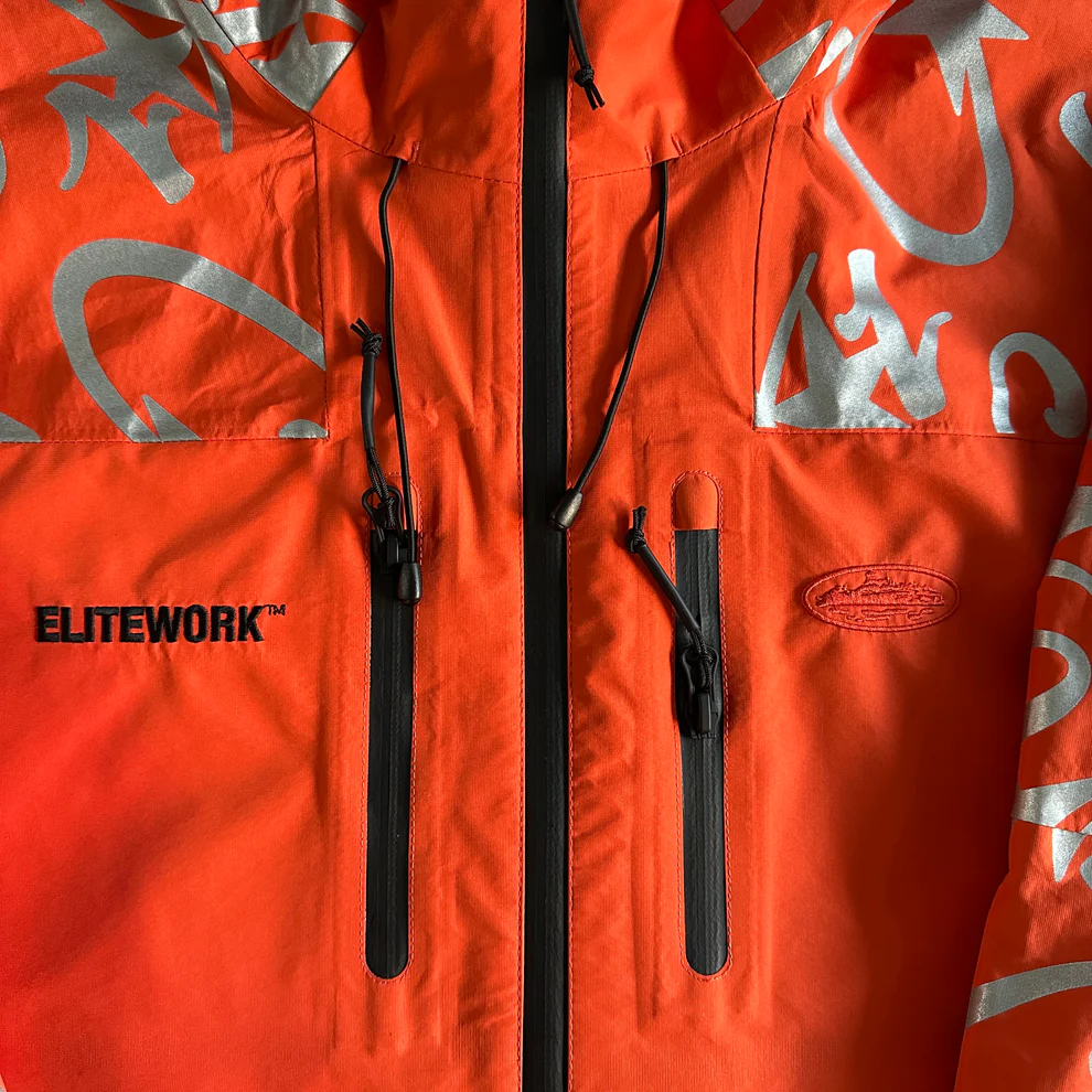 Corteiz Elitework Waterproof Jacket Windbreaker - ORANGE