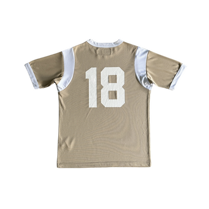 Corteiz Freshman Numbers 18 Jersey T-Shirt Short Sleeve Mesh Tee - Tan