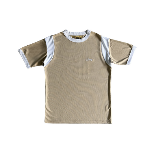 Corteiz Freshman Numbers 18 T-shirt en jersey à manches courtes en maille - Tan