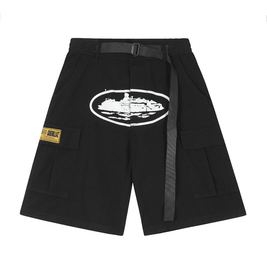 Corteiz Guerillaz Cargo Shorts - BLACK/WHITE