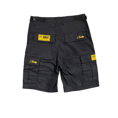 Corteiz Guerillaz Cargo Shorts - BLACK/YELLOW