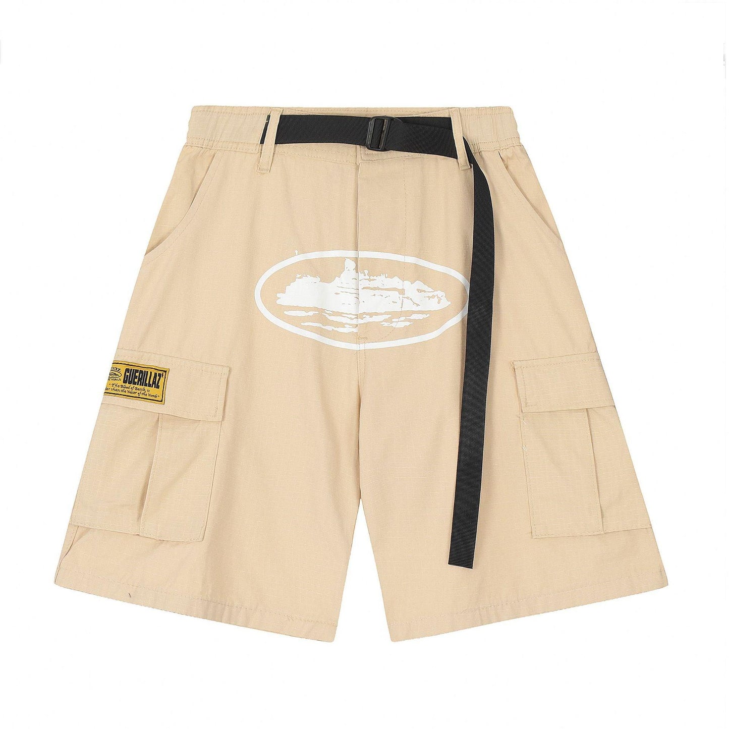 Corteiz Guerillaz Cargo Shorts-Khaki Color