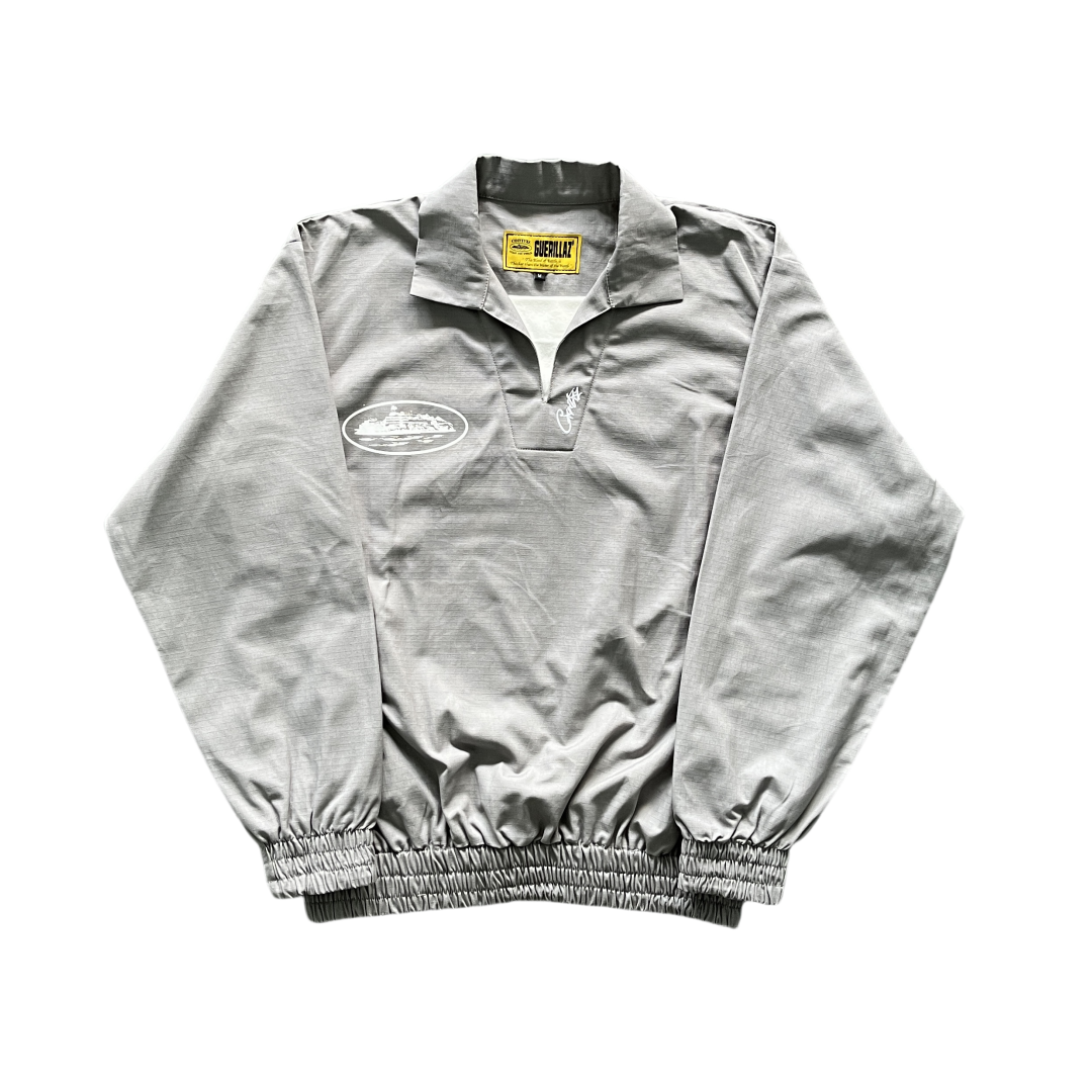 Corteiz Guerillaz Drill Top Streetwear Pullover Windbreaker - Gray