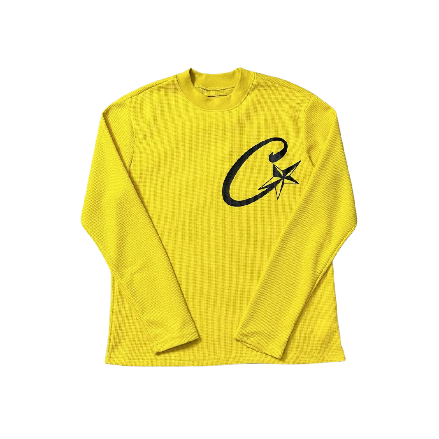 Corteiz Jersey Amarillo Camisetas Streetwear C Starz Tee Pullover Round Neck Long Sleeve Top-Black - Hipstersbuy