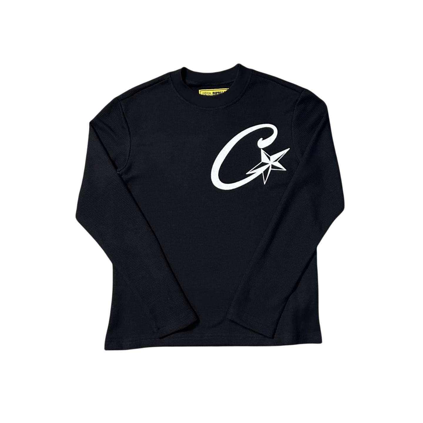 Corteiz Jersey Amarillo Camisetas Streetwear C Starz Tee Pullover Round Neck Long Sleeve Top-Black - Hipstersbuy