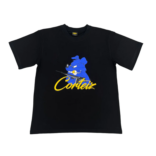 Corteiz K9 Tee Iconic Logo Short Sleeve T-shirt - BLACK/NAVY BLUE