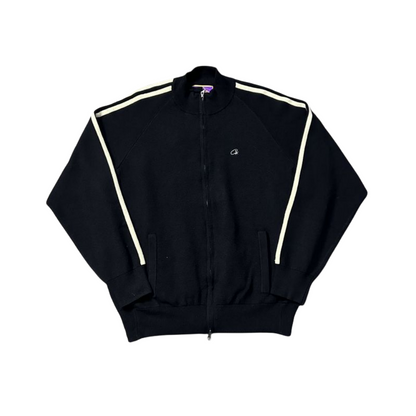 Corteiz Knit Zip Up Fleece Jacket - BLACK