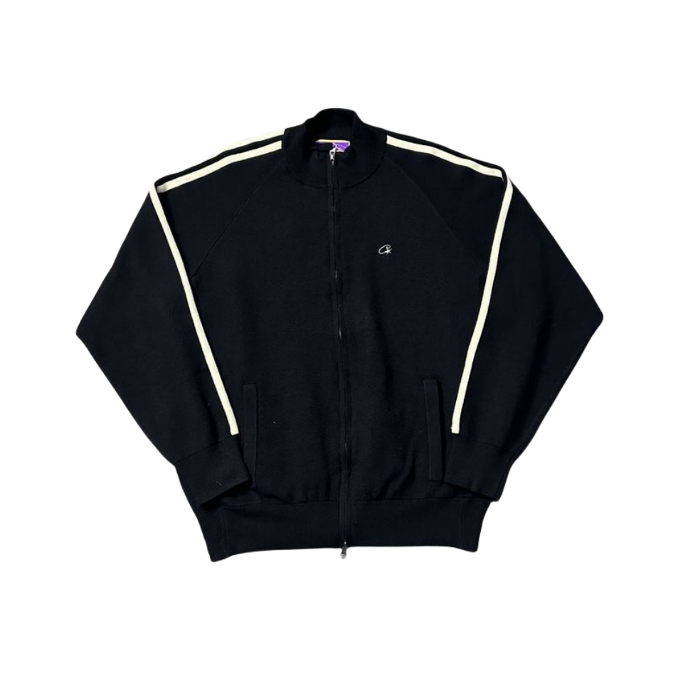 Corteiz Knit Zip Up Fleece Jacket - OLIVE