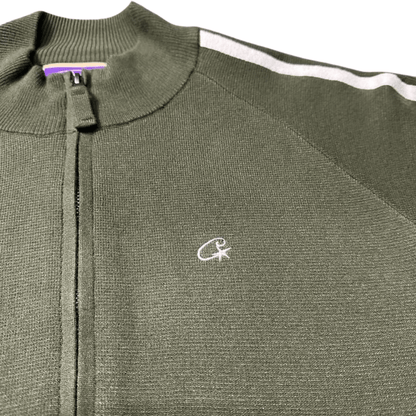 Veste polaire zippée en tricot Corteiz - OLIVE