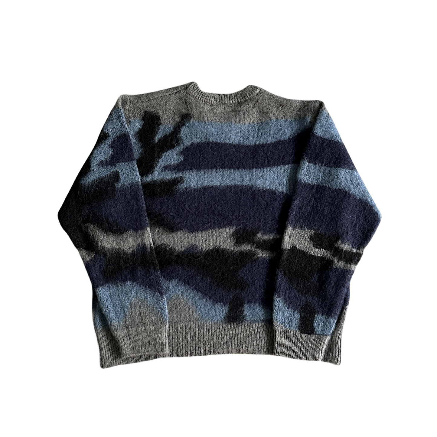 Corteiz Mohair Kmit Camo Knitted Jumper Sweater -Deep Ocean