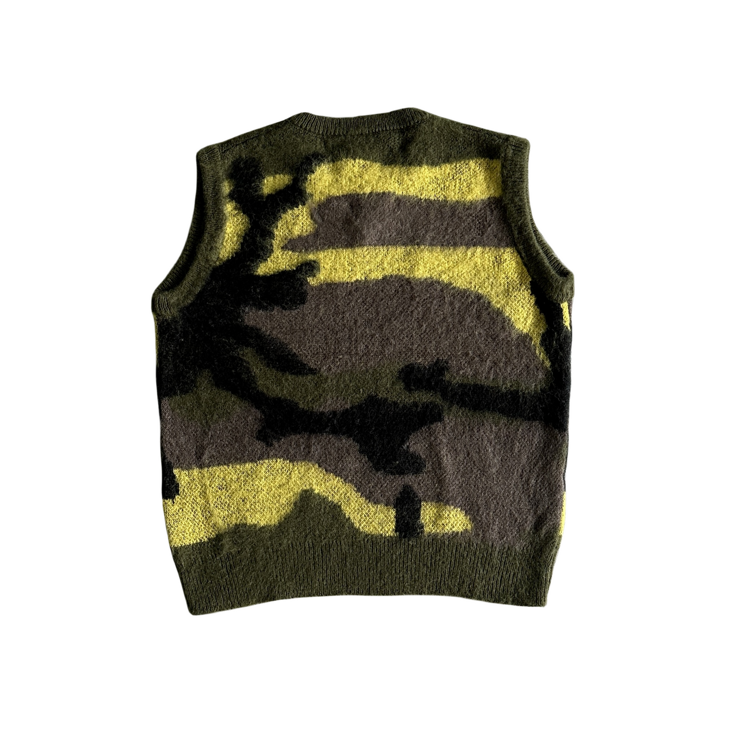 Gilet pull camouflage en tricot Mohair Corteiz - VERT