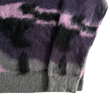 Corteiz Mohair SAKURA Camo Knitted Jumper Sweater - Purple