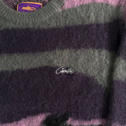 Corteiz Mohair SAKURA Camo Pull tricoté - Violet