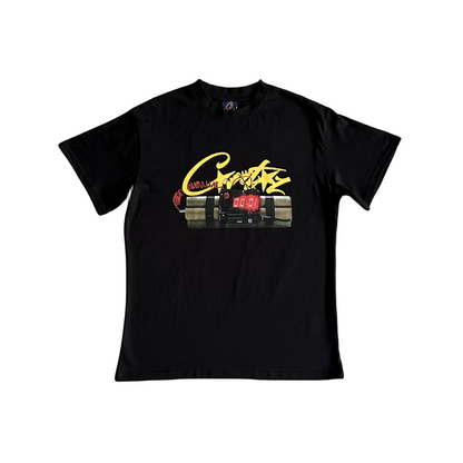 Corteiz 'TIMES UP BITCH' Tee Timebomb Short Sleeve T-shirt - Black/Yellow