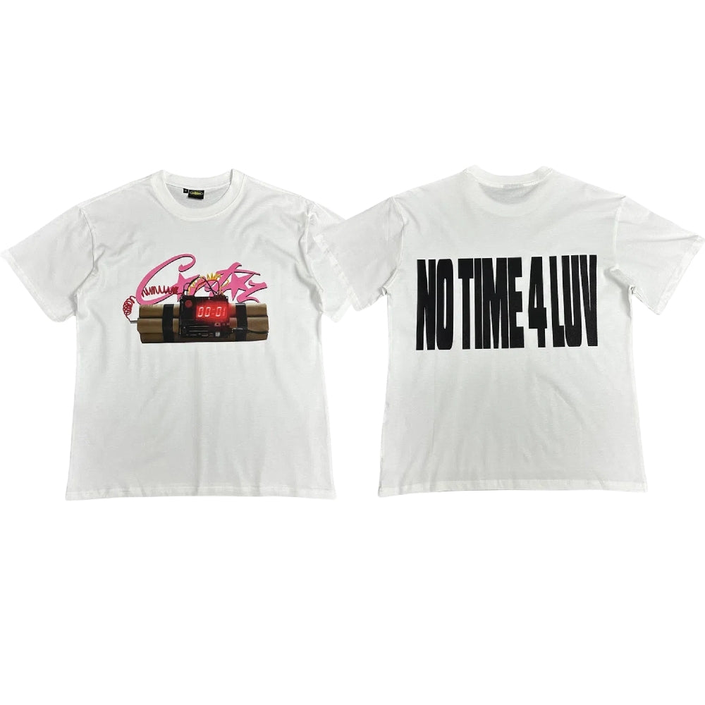 Corteiz No Time 4 Luv Tee Timebomb Short Sleeve T-shirt - BLACK/PINK