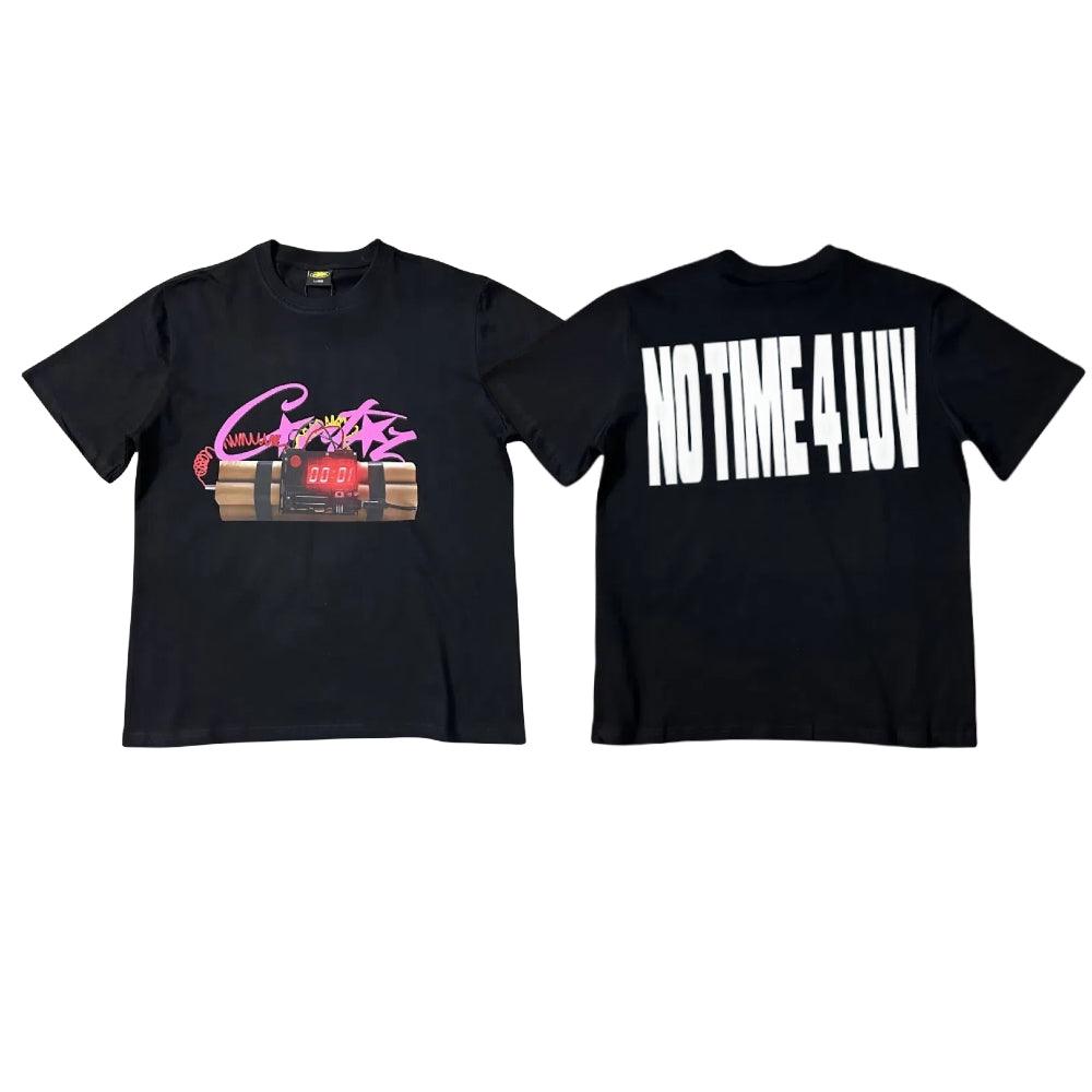 Corteiz No Time 4 Luv Tee Timebomb Short Sleeve T-shirt - WHITE/PINK