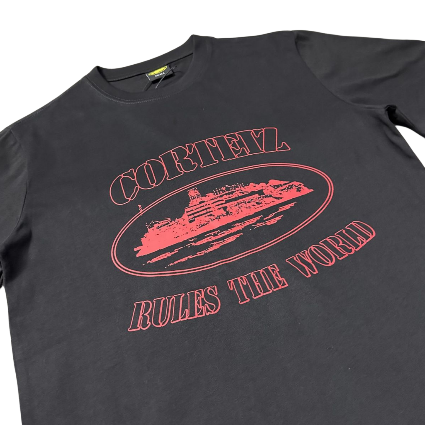 Corteiz OG Alcatraz Rules The World Tee Short Sleeve T-shirt - Black/Red - Hipstersbuy