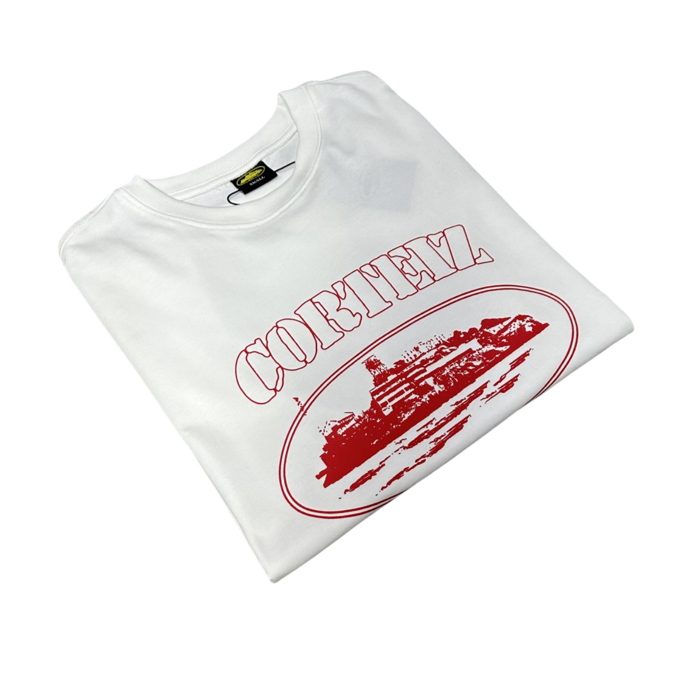 Corteiz OG Alcatraz Rules The World Tee Short Sleeve T-shirt - White/Red - Hipstersbuy