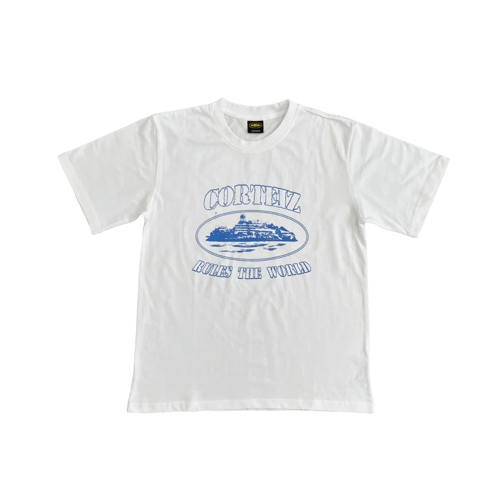 Corteiz OG Alcatraz Tee - WHITE/BLUE – hipstersbuy