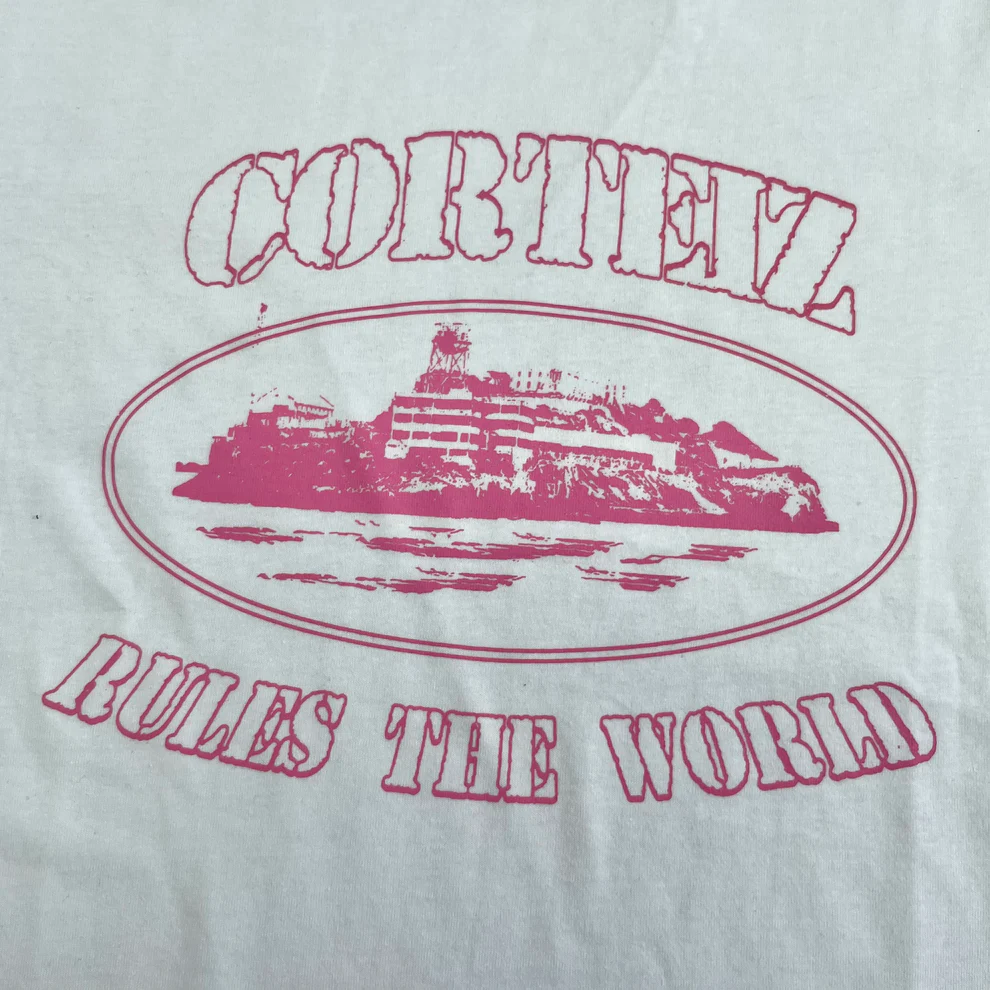 Corteiz OG Alcatraz Tee Short sleeve T-shirt - WHITE/PINK