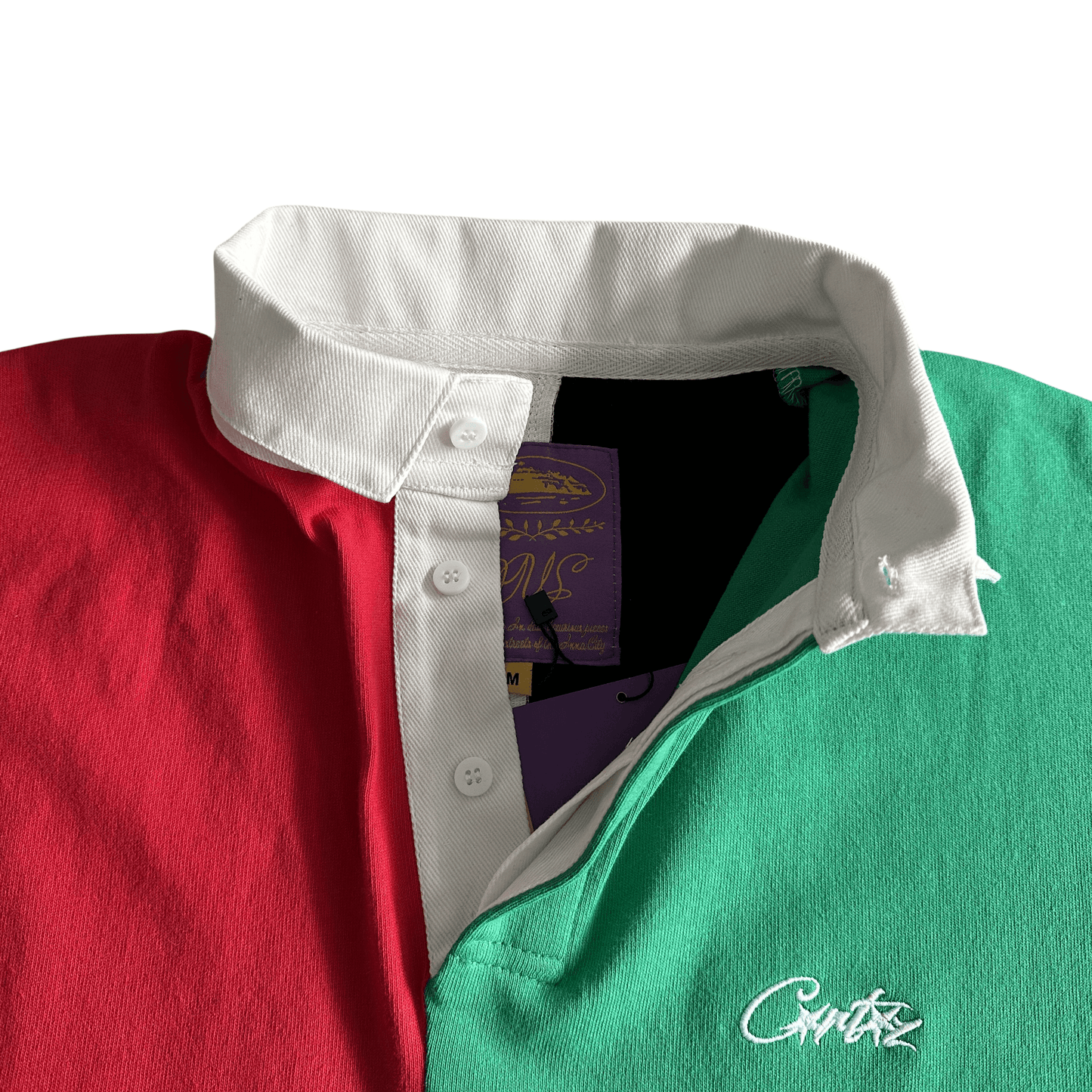 Corteiz Rugby Color Block Polo Long Sleeve Tee Shirt - Hipstersbuy