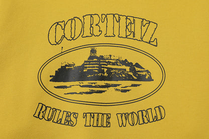 Corteiz Rules The World Alcatraz Superior Ensemble sweat à capuche et survêtement de jogging - JAUNE