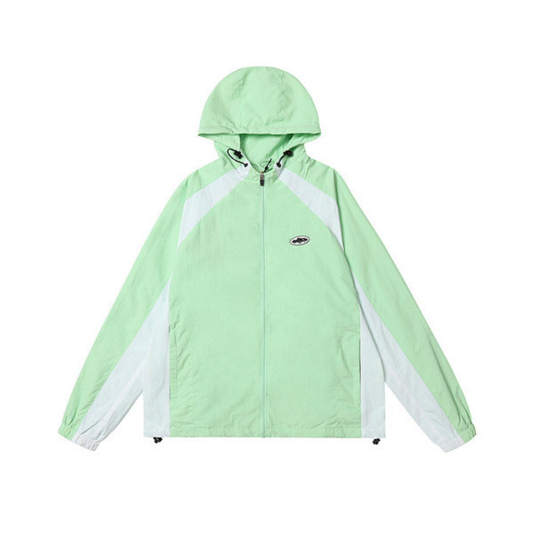 Corteiz Spring Jacket Bomber Spliced Windbreaker - Lime Green