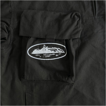 Veste militaire Corteiz Storm Jacket avec poche inclinée - Noir
