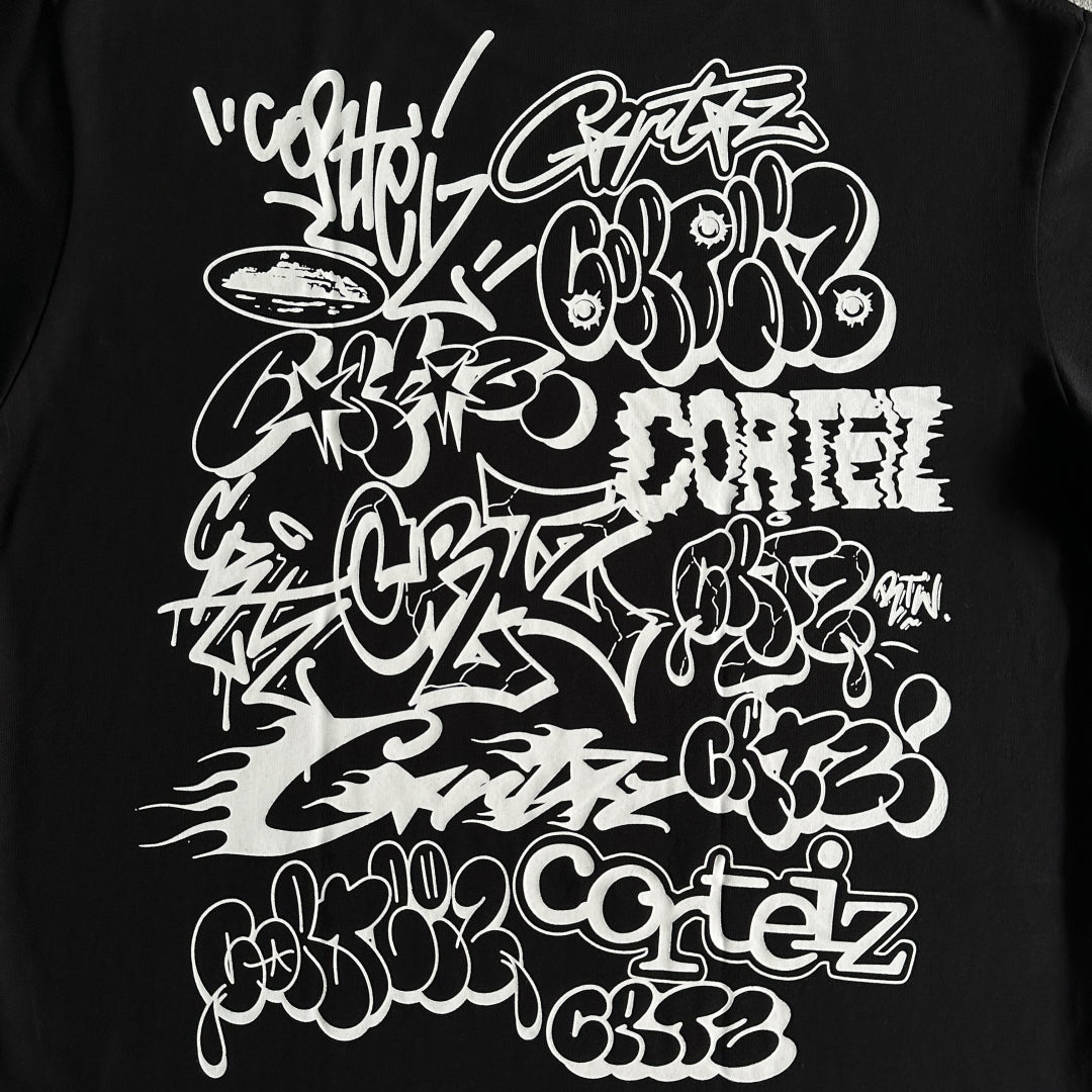 T-Shirt à Manche Courte Corteiz Street Graffiti Tee - Noir