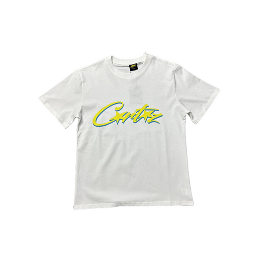Corteiz Subaru Allstarz Tee Short Sleeve T-shirt - White/Yellow