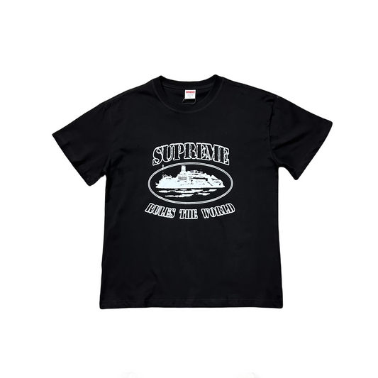 Corteiz x Supreme Rules The World Tee Short Sleeve T-shirt - BLACK