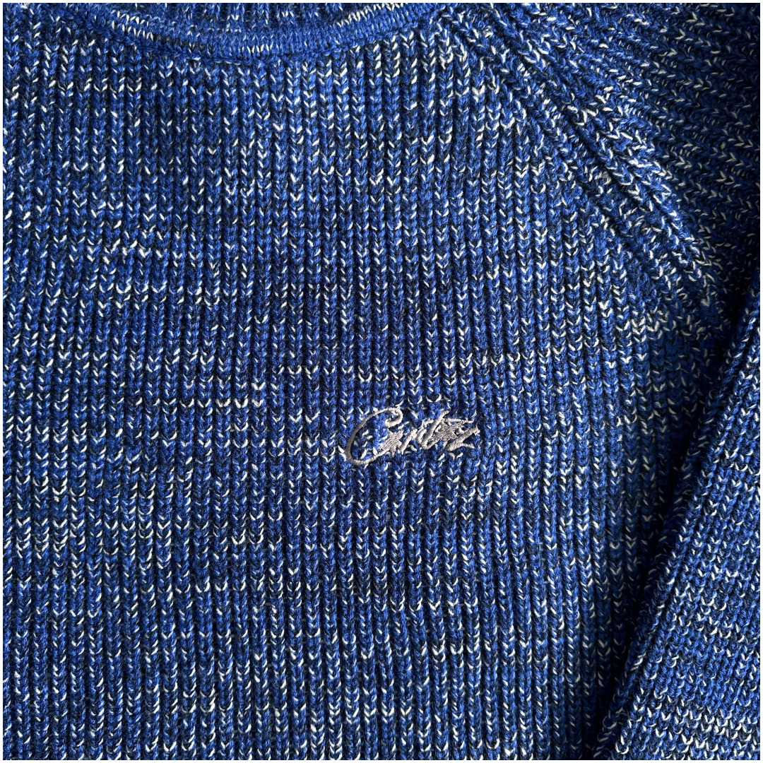 Corteiz VVS Knitted Mixed Yarn Allstarz Sweater - Blue