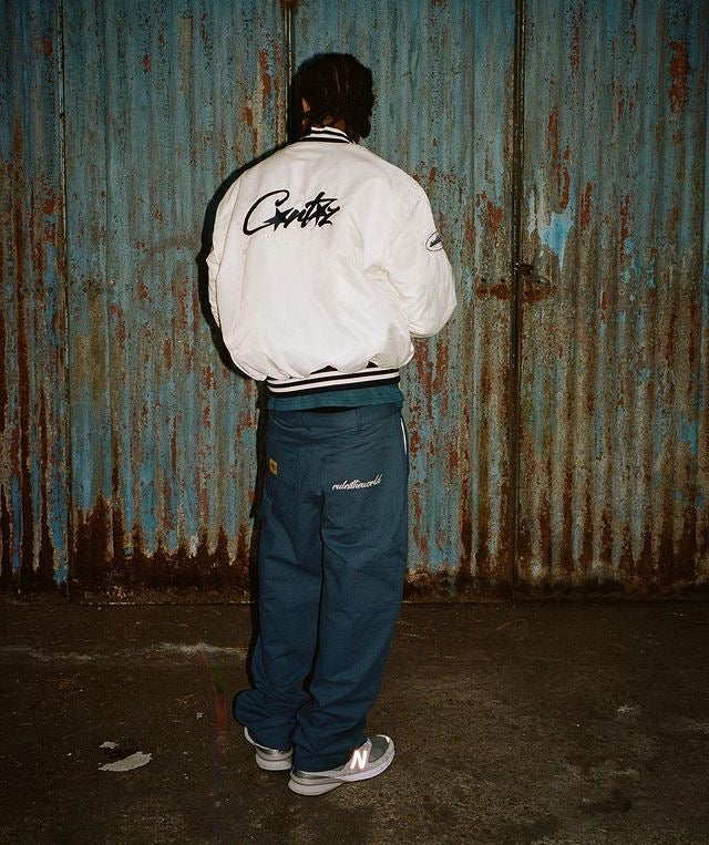 Corteiz Varsity Bomber Stadium Jacket - White - Hipstersbuy