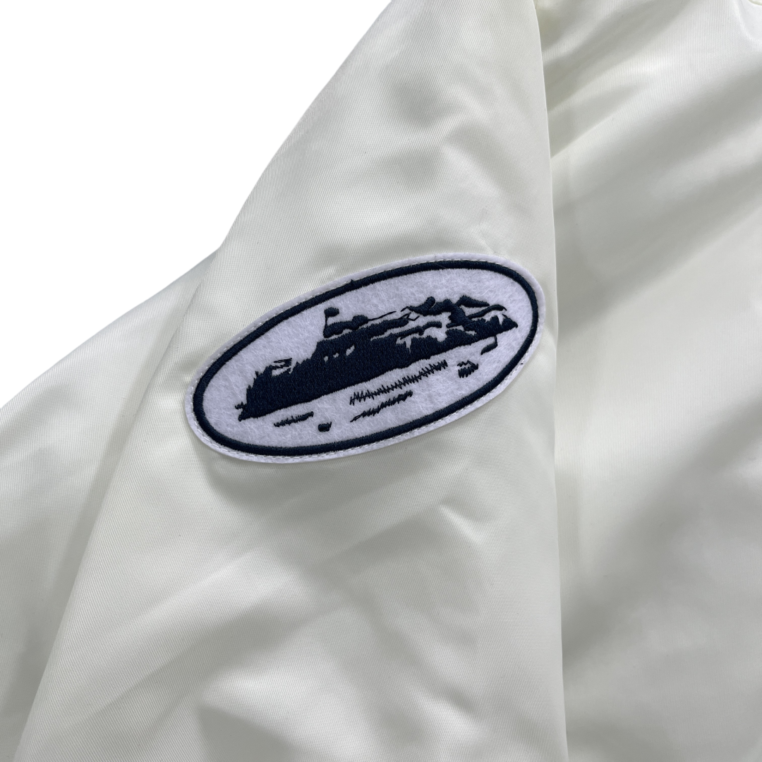 Corteiz Varsity Bomber Stadium Jacket - White - Hipstersbuy