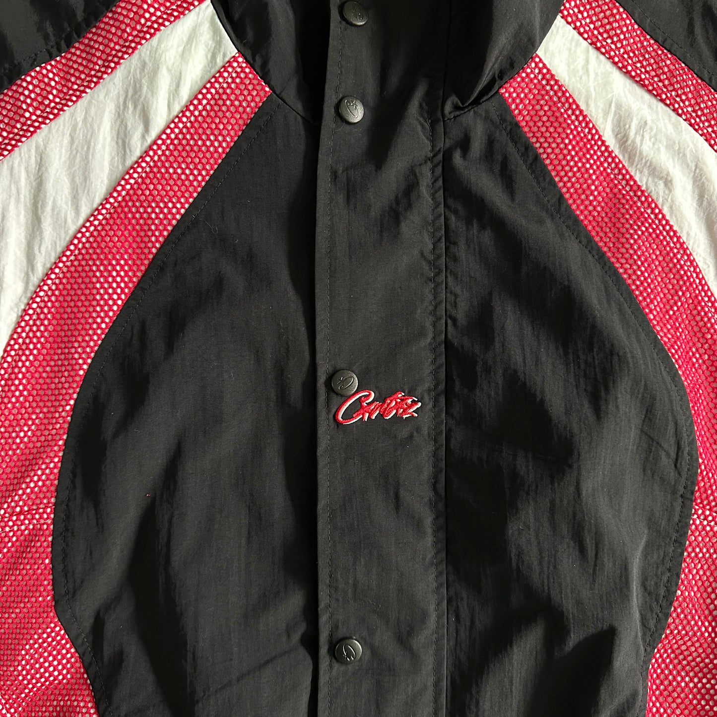 Corteiz Vertigo Shuku Suit Windbreaker Jacket And Pants Set Tracksuit - RED