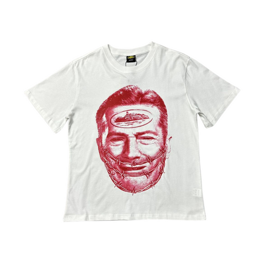 Cortiez Red Dead Prezzy T-shirt T-shirt à manches courtes Alcatraz pour hommes - Blanc/Rouge