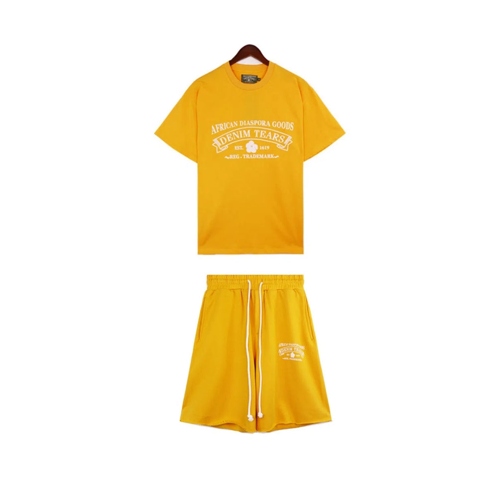 Denim Tears ADG T-Shirt And Shorts Unisex Streetwear Short Sleeve Tee Pants Set