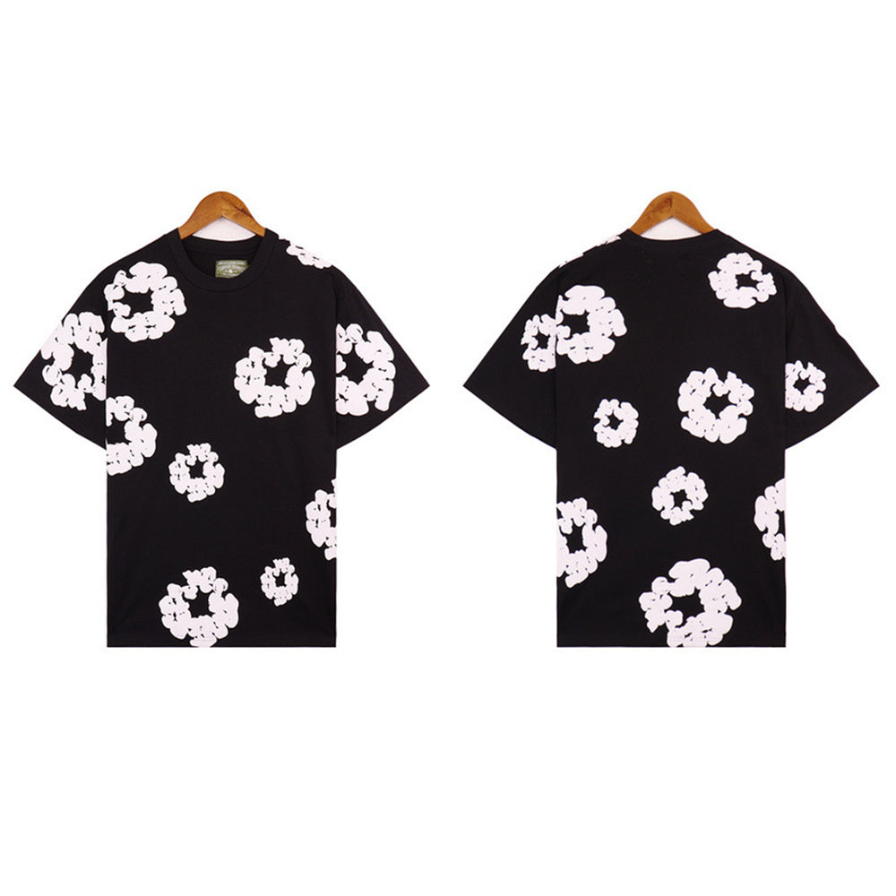 Denim Tears Classic Wreath T-Shirt And Shorts Unisex Streetwear Short Sleeve Tee Pants Set